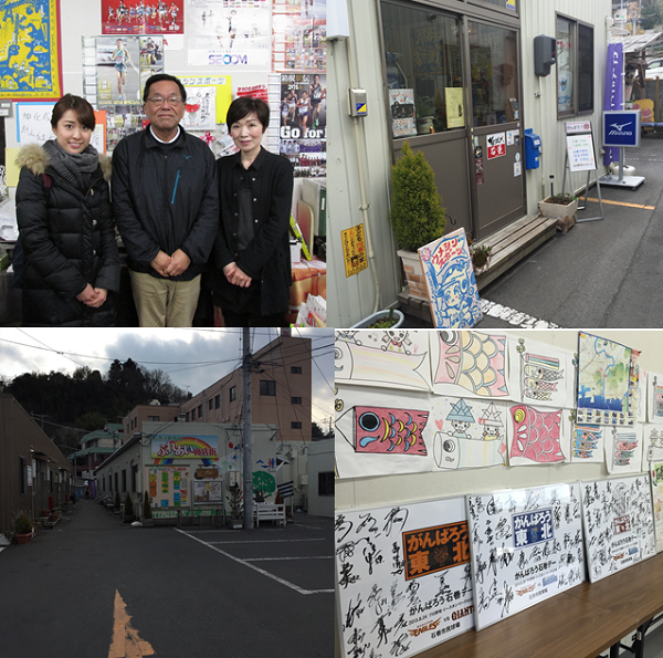 △揺れる仮設商店街。石巻立町ふれあい復興商店街