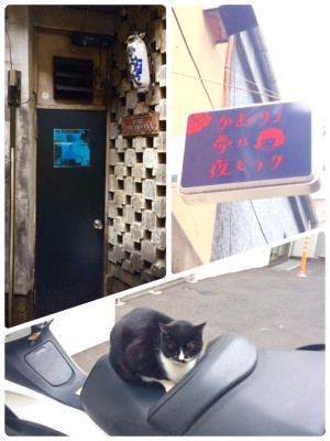 ▲BAR「虎の穴」は黒い扉、「かおりノ夢ハ夜ヒラク」は2階です。