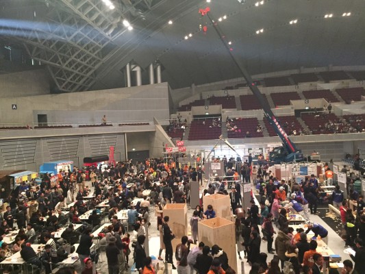 ▲建設職人甲子園の会場内