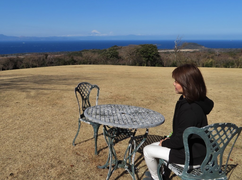 国際優秀つばき園のひとつに認定された椿花ガーデンからは伊豆半島と富士山を一望