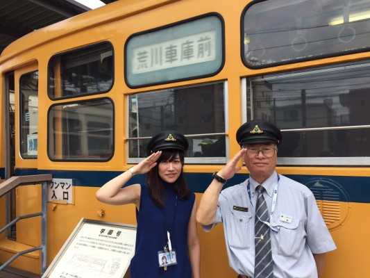 ▲都電ではこのような敬礼はしないそうです。